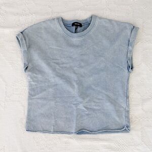 ME+EM Washed Boxy Sweatshirt rolled short sleeves